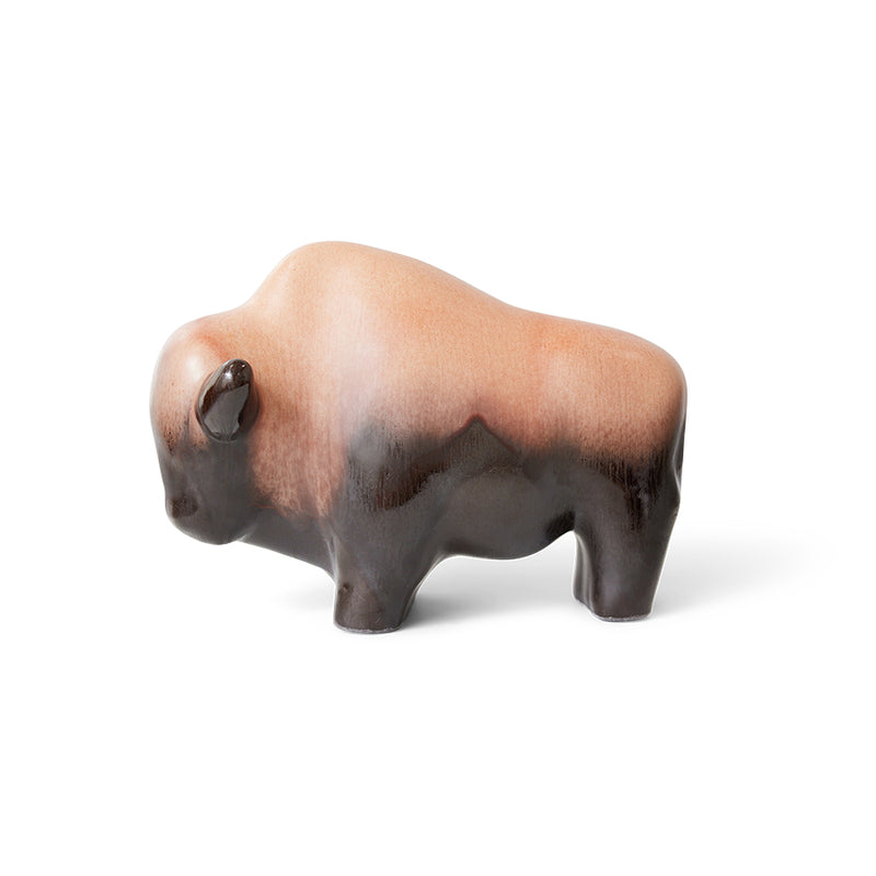 Ceramic Bull by hkliving and Otto Keramik in Bronze Style, Buffalo, Bison