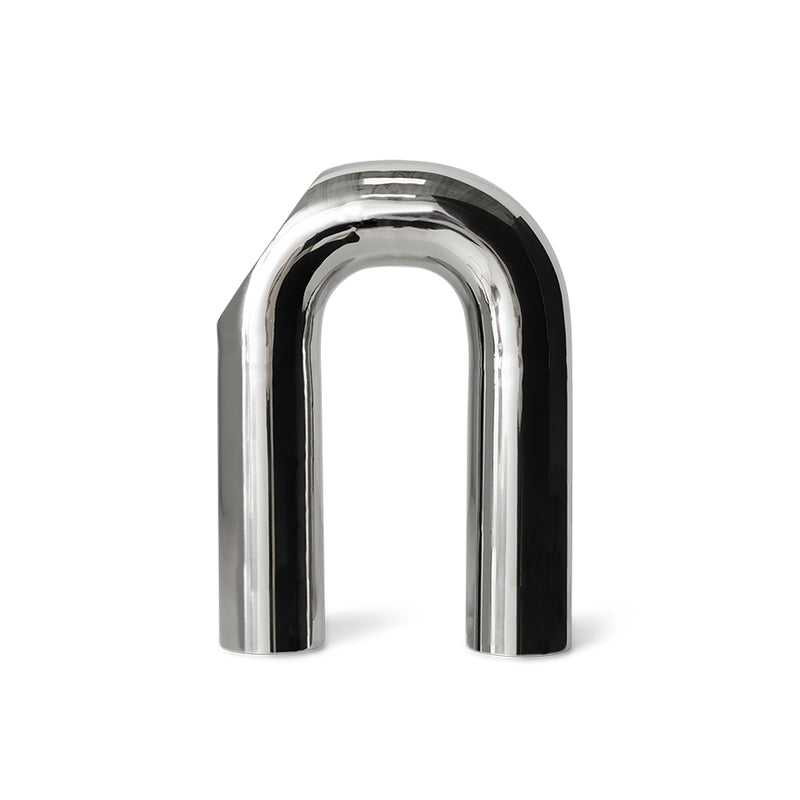 cut-out image of HKLIVING stainless steel arch sculpture with reflective finish

