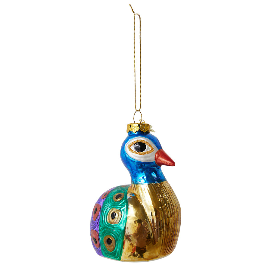 Handmade Christmas Ornament Bauble, Grace the Peacock by hkliving