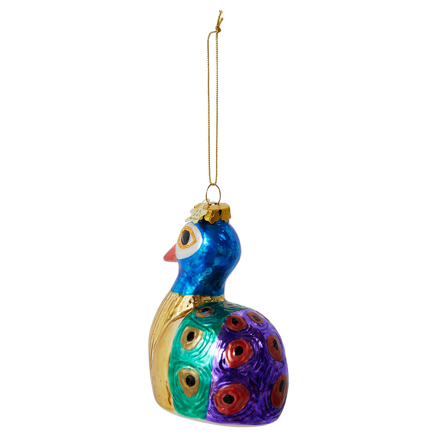 Handmade Christmas Ornament Bauble, Grace the Peacock by hkliving