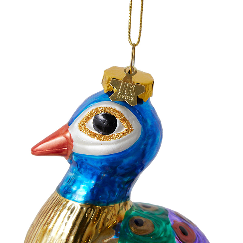 Handmade Christmas Ornament Bauble, Grace the Peacock by hkliving