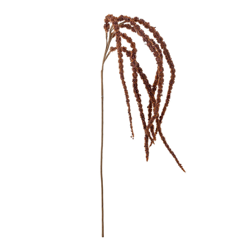Close-up of lifelike brown foxtail faux flower head
