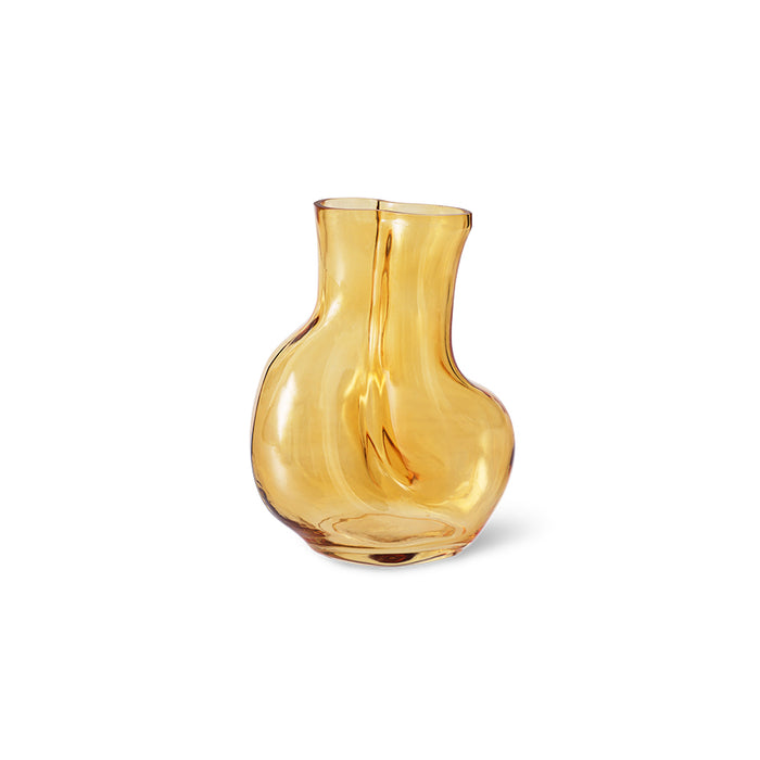 Gleam Glass Vase – Amber – Warm Toned Decorative Vase by hkliving