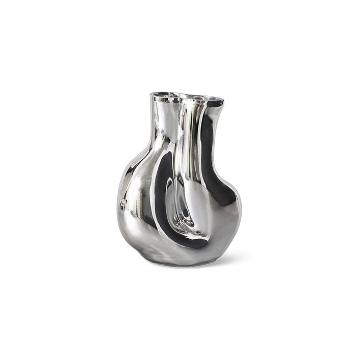 Gleam Glass Vase – Chrome – Modern Reflective Vase by hkliving