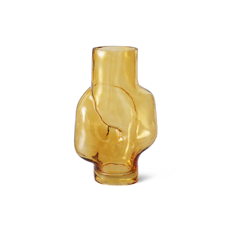 Gleam Glass High Vase – Amber – Tall Amber-Toned Glass Vase