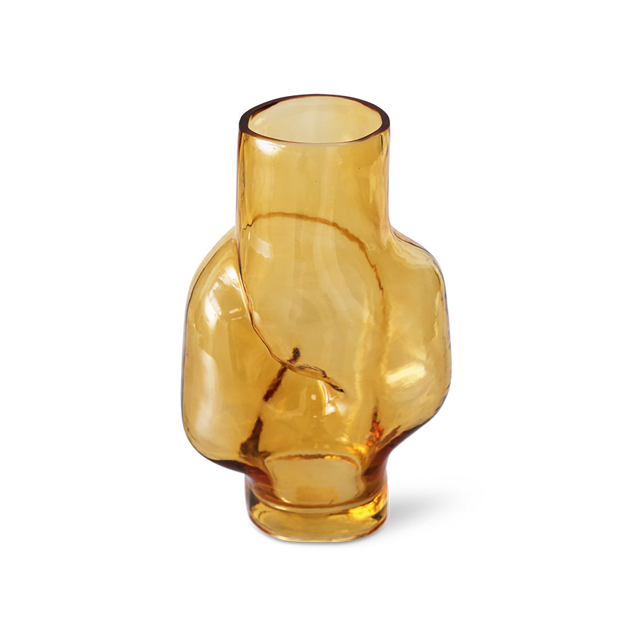 Gleam Glass High Vase – Amber – Tall Amber-Toned Glass Vase