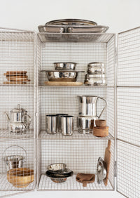 assorted wooden and ceramic serveware including mini acacia trays
