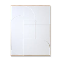 Framed Relief Art Panel White L