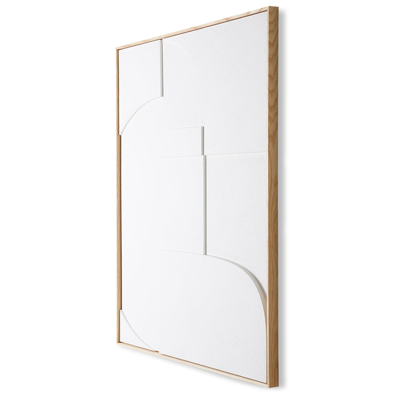 Framed Relief Art Panel White L