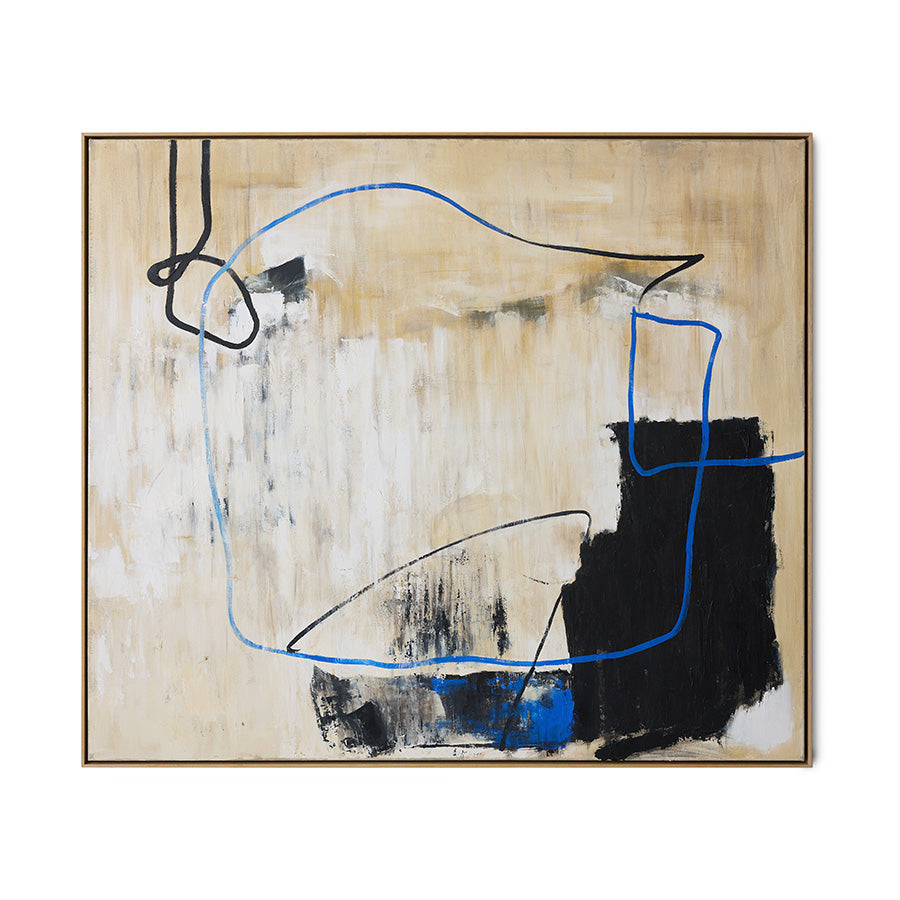 Easy Elan framed artwork by HKLIVING, large expressionist canvas 153 x 133cm on white background