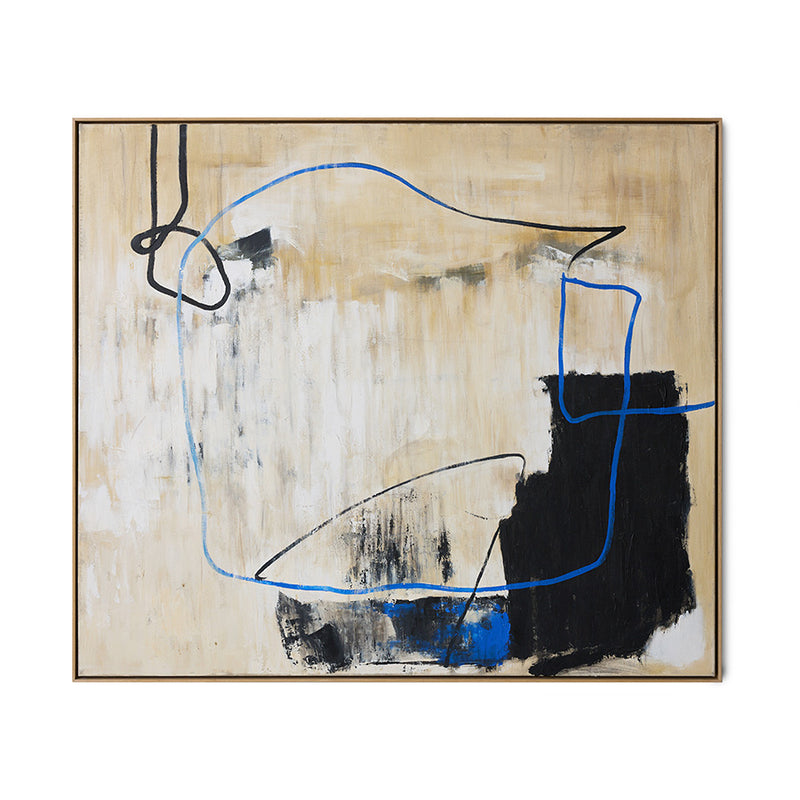 Easy Elan framed artwork by HKLIVING, large expressionist canvas 153 x 133cm on white background