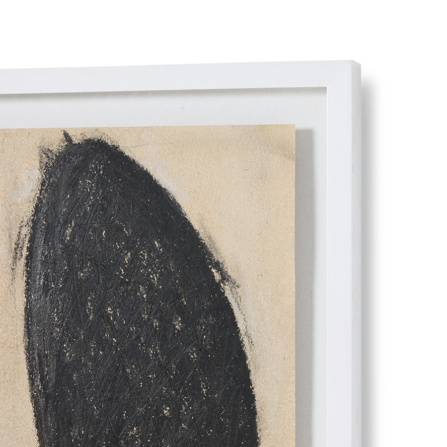 Close-up detail of Parallel framed artwork by HKLIVING showing the chalky, textured brushwork