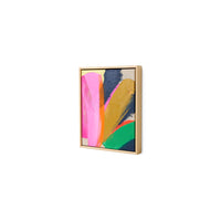 HKLIVING Bright Lights framed artwork angled view showing oak frame depth
