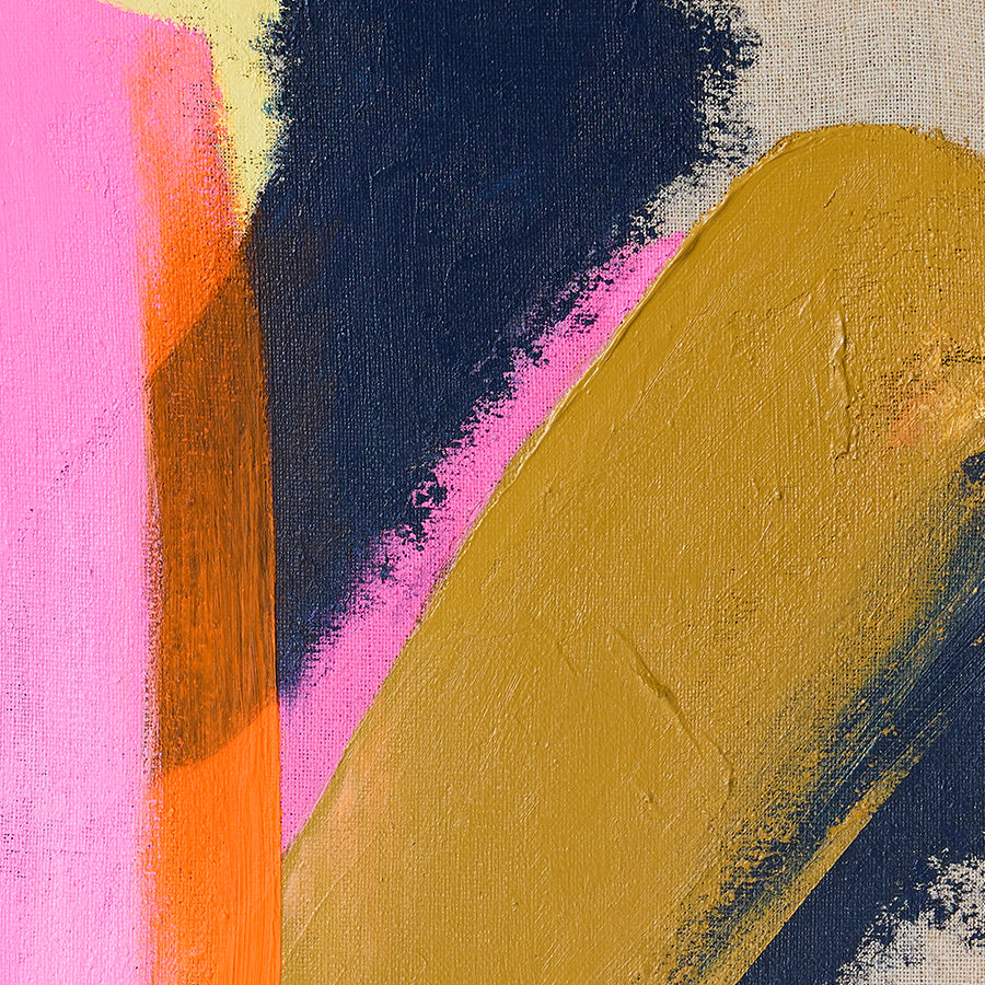 Close up of HKLIVING Bright Lights artwork showing thick expressive paint strokes