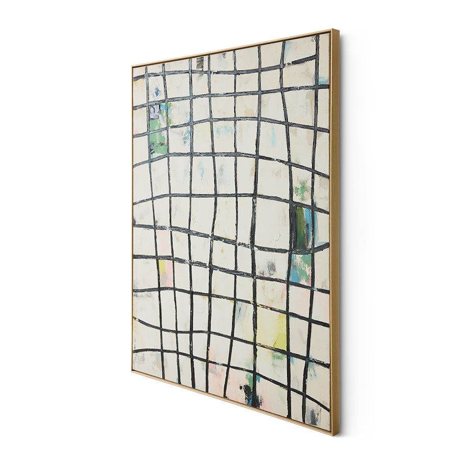 Wired framed canvas wall art by HKLIVING shown at an angle, showing frame depth and canvas texture
