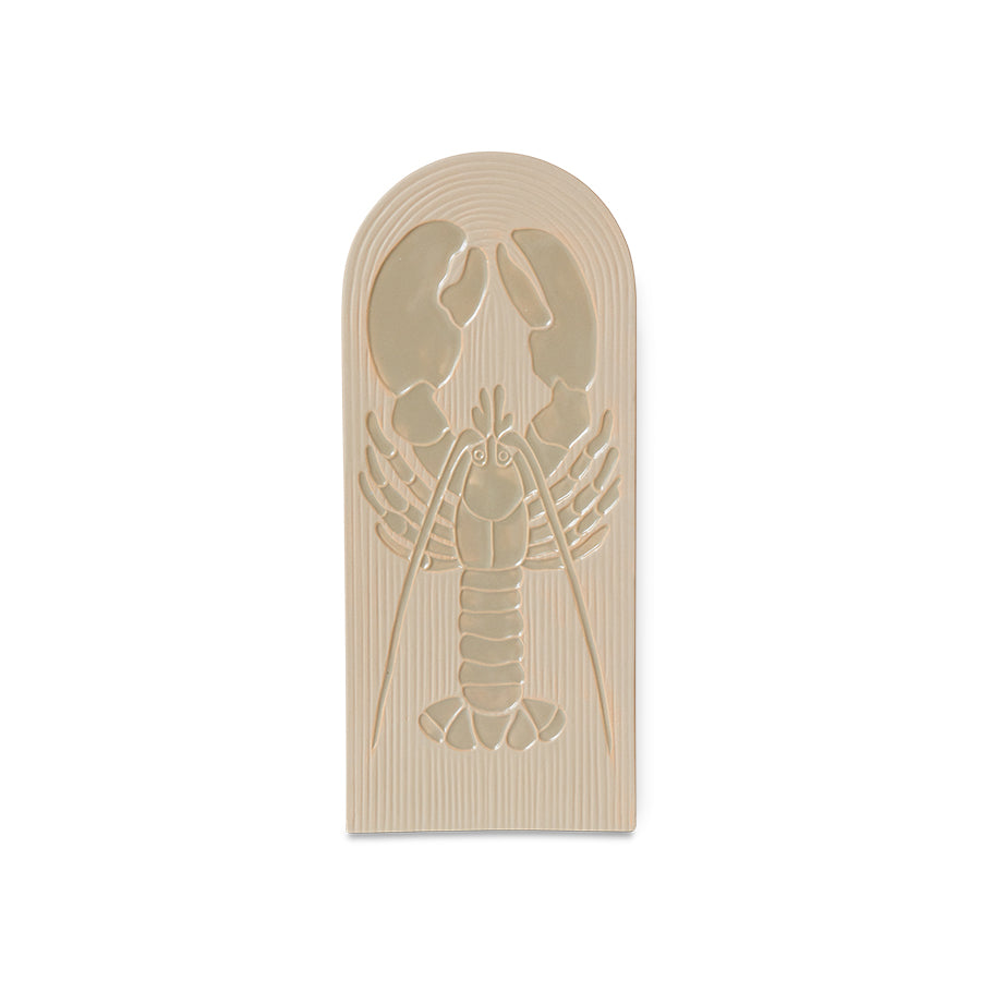 Lobster, Stoneware Wall Tile, Wall Art, Cream Wall Decor from hkliving