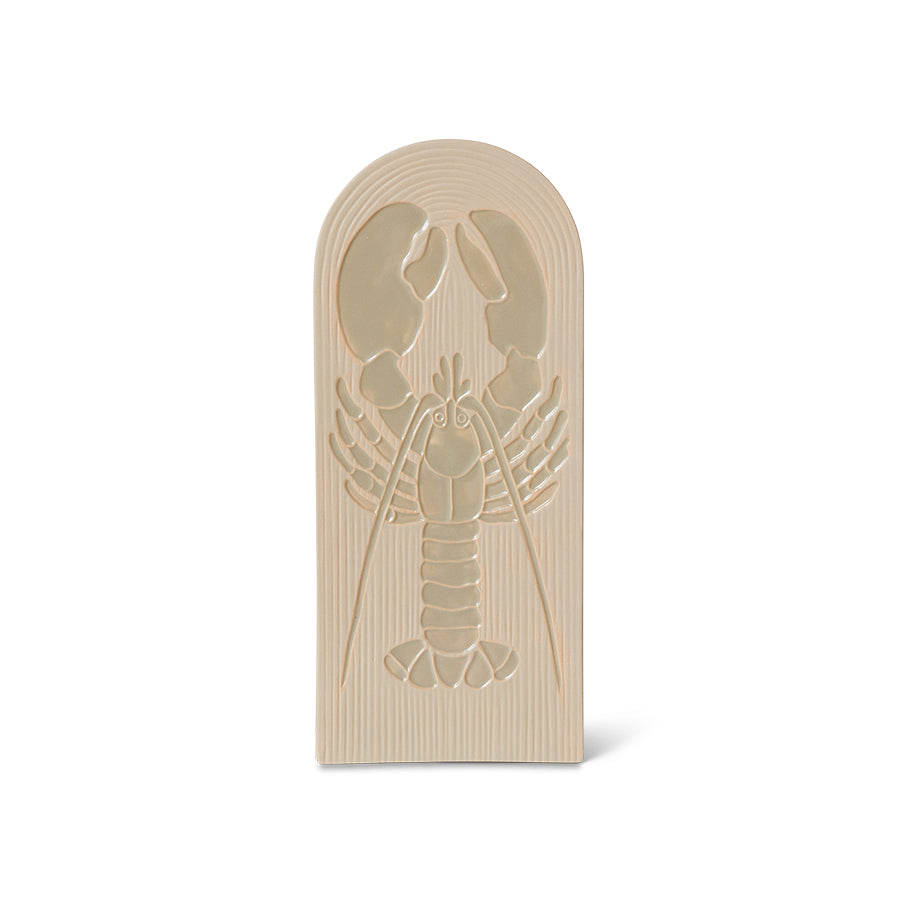 Lobster, Stoneware Wall Tile, Wall Art, Cream Wall Decor from hkliving