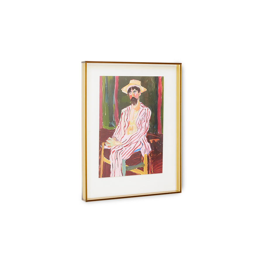 Acrylic Frame Olive, Man in Pink Art by hkliving 29x37cm