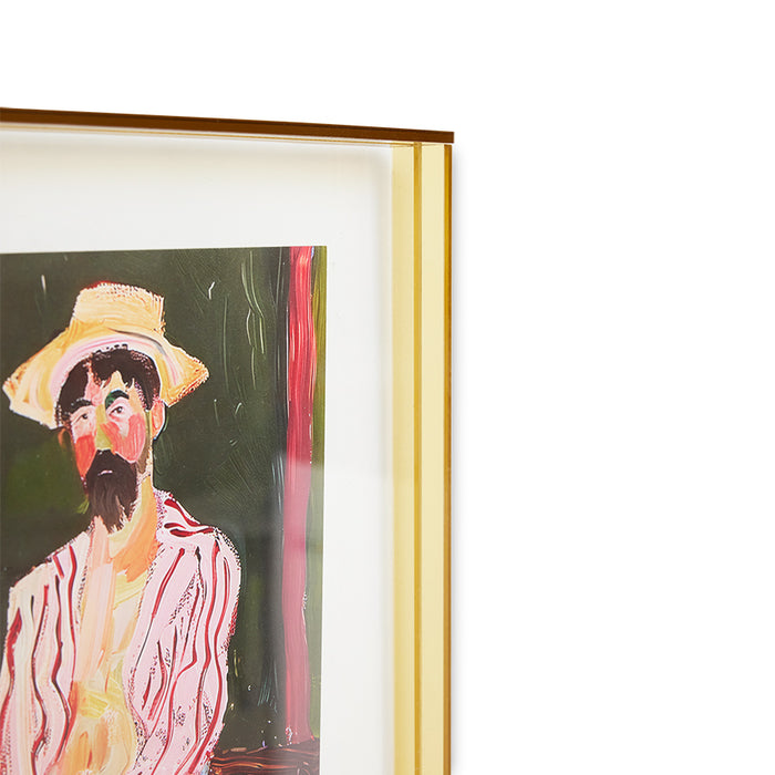 Acrylic Frame Olive, Man in Pink Art by hkliving 29x37cm