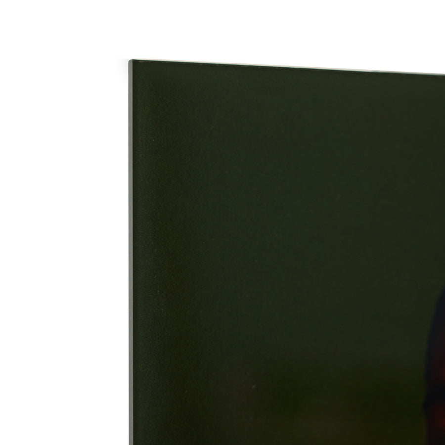 Volt plexi portrait by HKLIVING shown at an angle, showing the frameless plexiglass finish