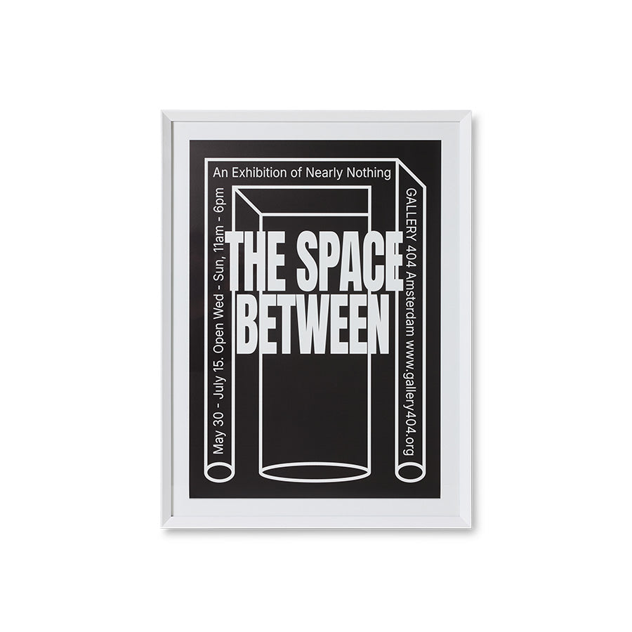 Between Space framed poster by HKLIVING, full view of the typographic artwork