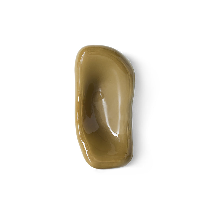 HKLIVING Glass Wall Sculpture in Moss, front-facing product shot on white background