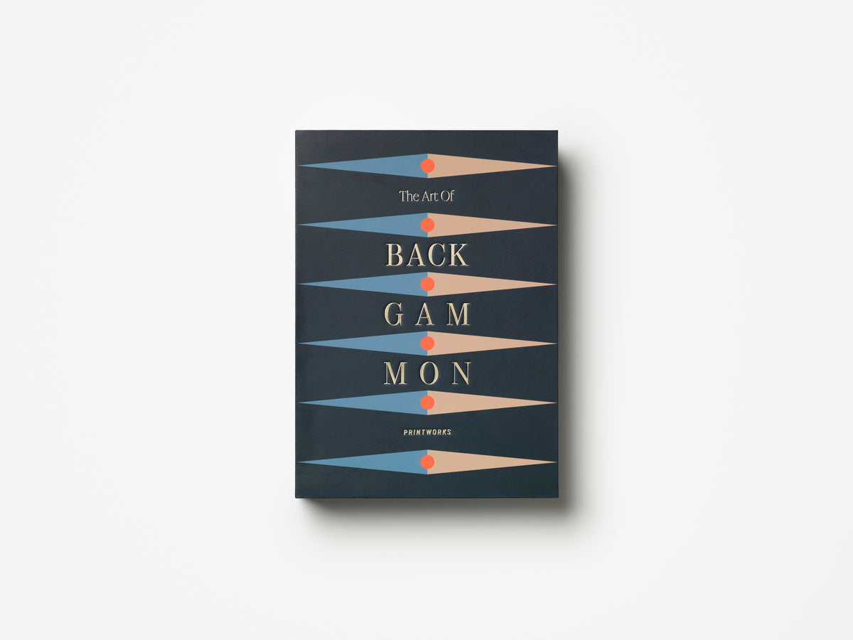 Angled view of The Art of Backgammon box showing spine text