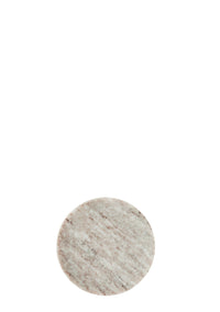 beige round marble tray top view showing natural stone pattern
