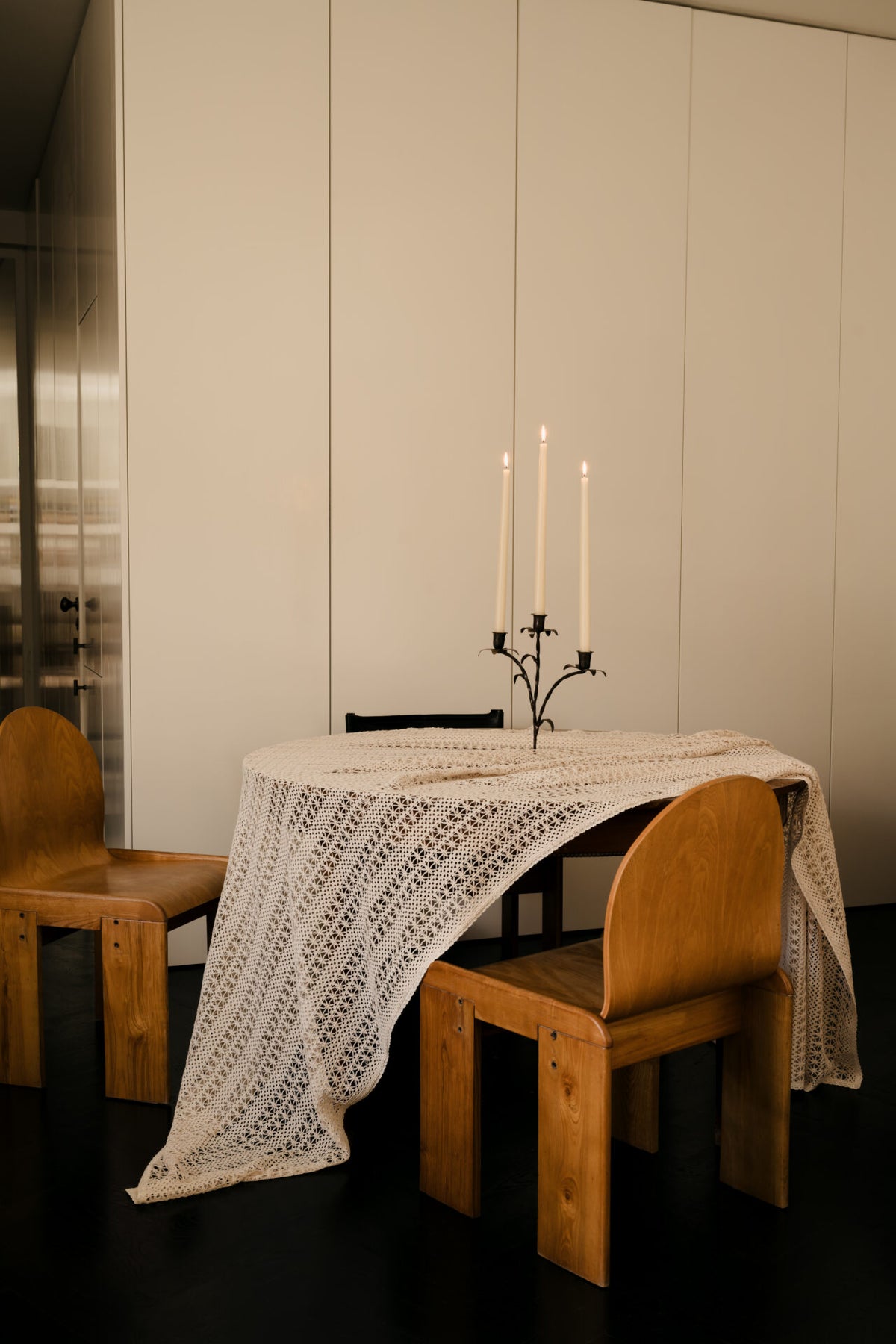 Bellora candelabra by Olsson & Jensen on a dining table