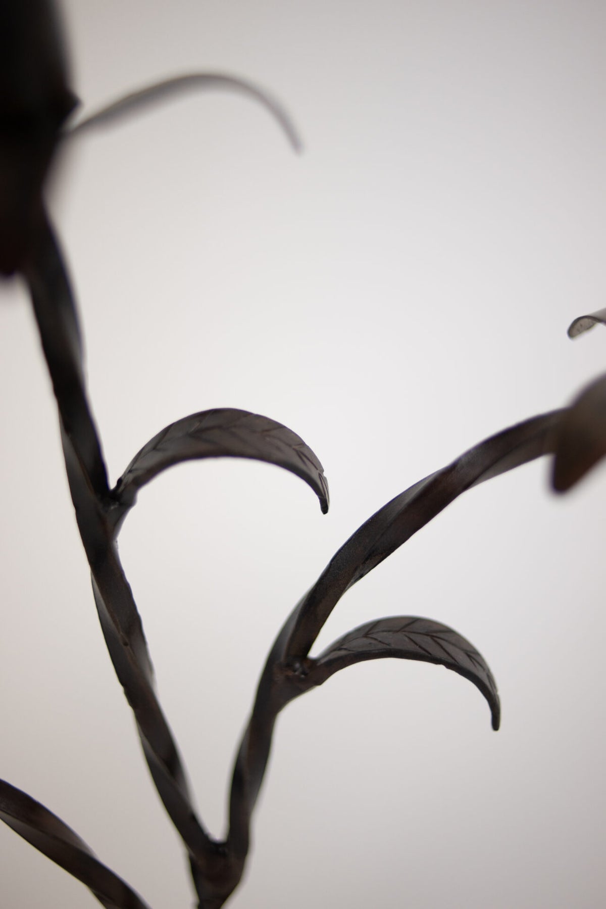 Close-up of the leaf details on the Bellora candelabra by Olsson & Jensen