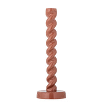 brown aluminium spiral candle holder by bloomingville tall design

