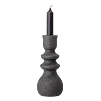 black emie candle holder by bloomingville with reactive glaze and taper candle