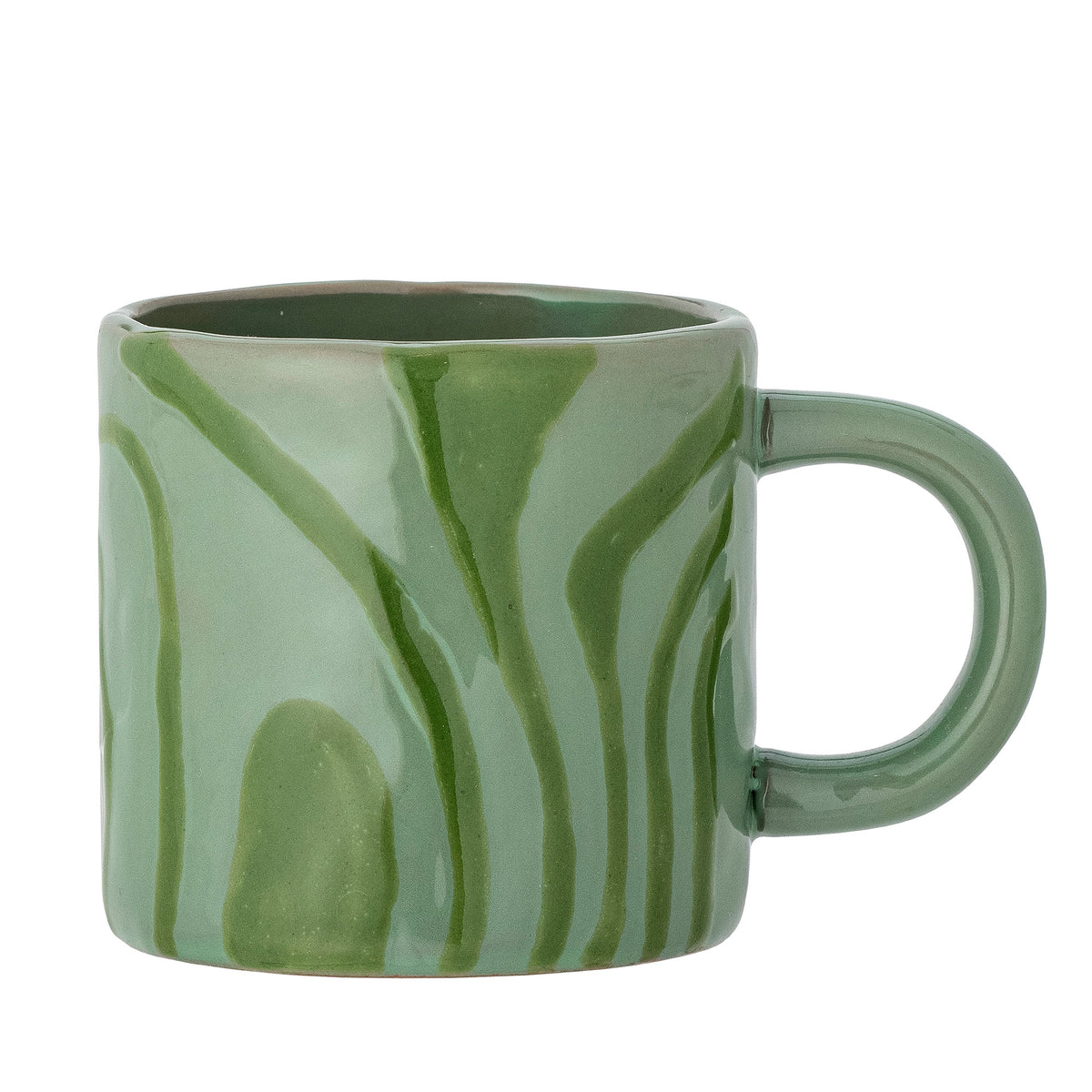 green ninka mug by bloomingville with retro hand-decorated glaze
