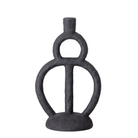 ramina sculptural candle holder in black by bloomingville product shot
