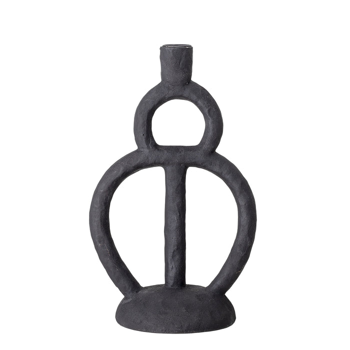 ramina sculptural candle holder in black by bloomingville product shot
