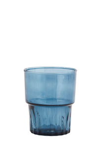 blue stackable drinking glass with soft tint
