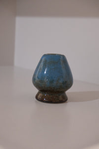 blue kusenaoshi ceramic chasen stand for bamboo matcha whisk
