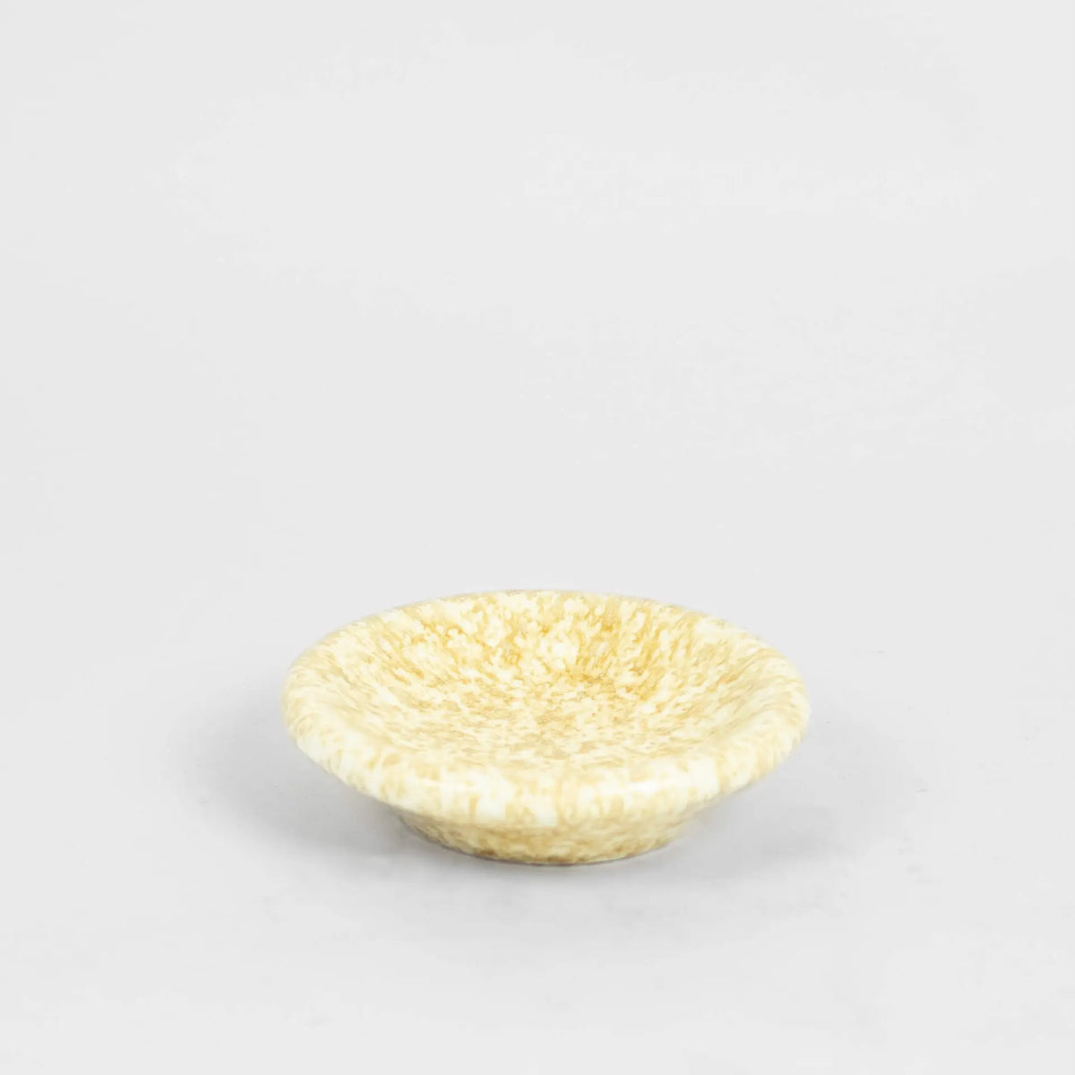 Boel yellow speckled stoneware plate by Olsson & Jensen
