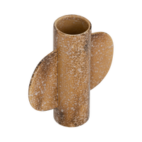 Bran vase at an angle, showing one of its rounded ears