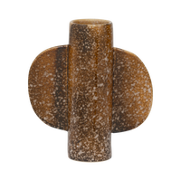 Bran vase with two rounded ears in glossy caramel brown reactive glaze by Urban Nature Culture