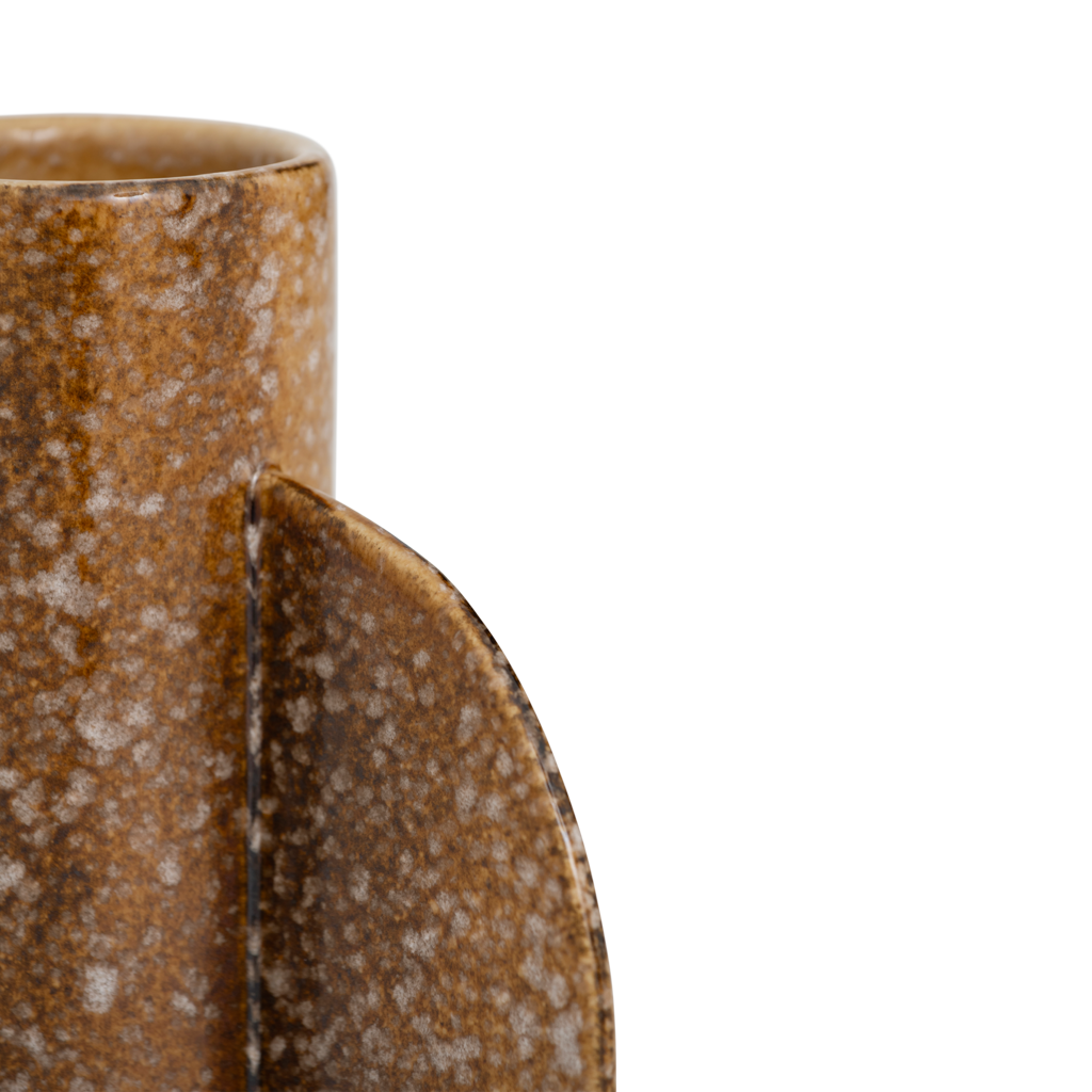 Detail of the Bran vase's ear and glossy glaze