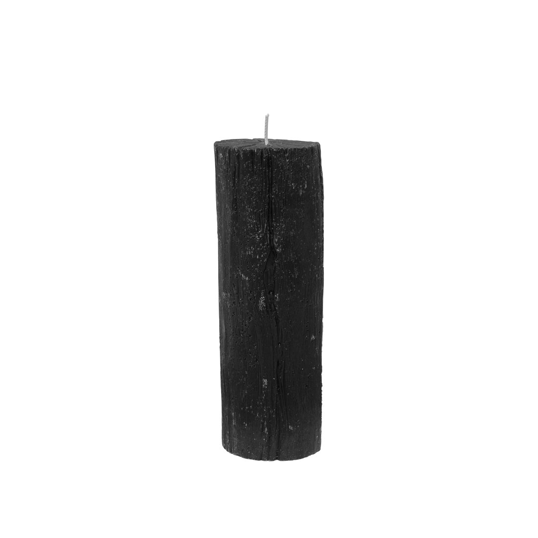 Broste Copenhagen Coal Figure Candle in Black, 20cm, with a textured charred wood surface, on a white background