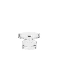 Broste Copenhagen Petra Candle Holder in clear glass on a white background