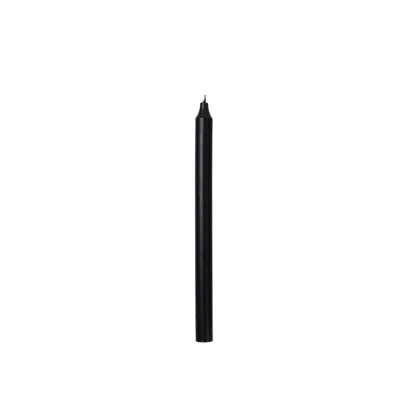 Broste Copenhagen Rustic Taper Candle in black on a white background