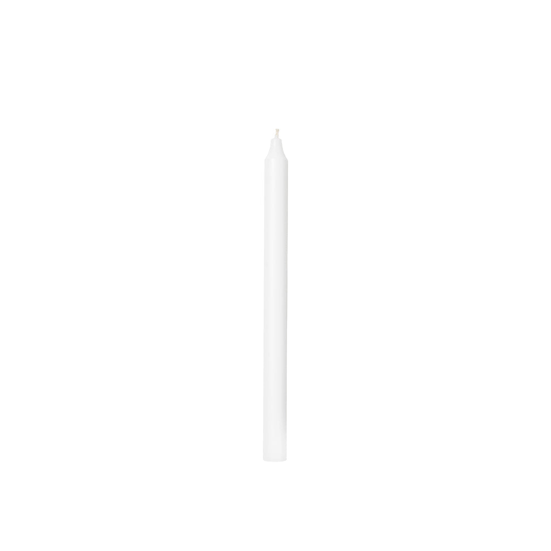 Broste Copenhagen Rustic Taper Candle in white on a white background