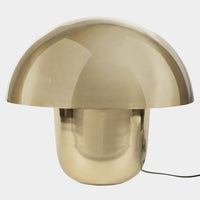 Carl-Johan large gold mushroom table lamp by Olsson & Jensen on a white background