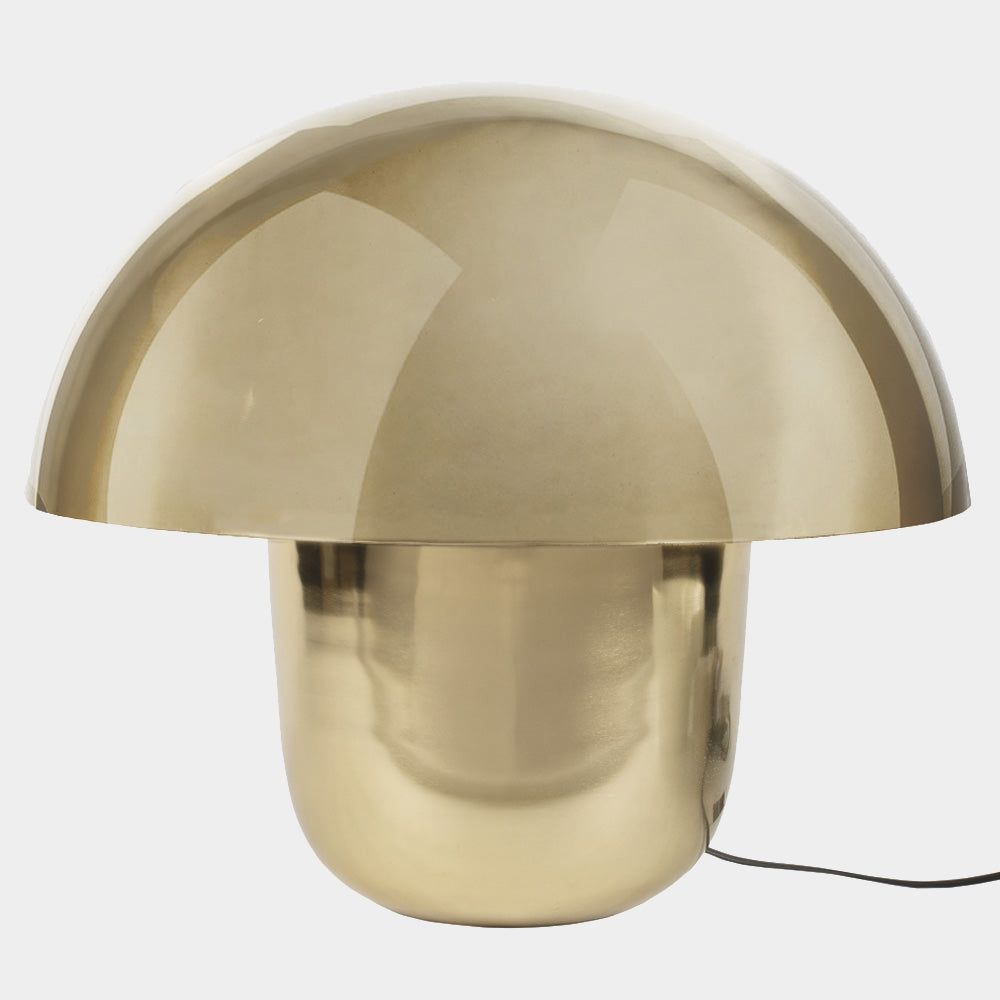 Carl-Johan large gold mushroom table lamp by Olsson & Jensen on a white background