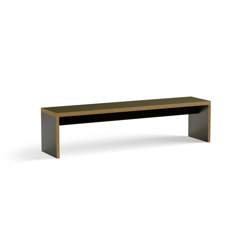 HKLIVING 180cm dining bench in forest green, three-quarter view on a white background