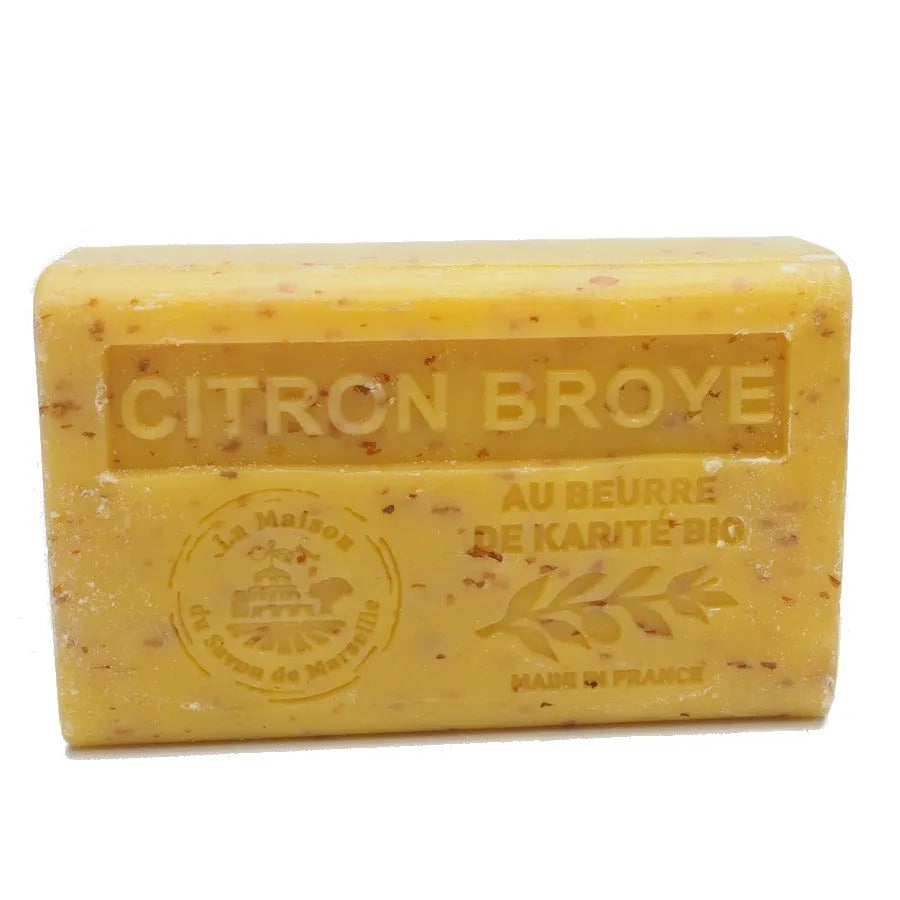 Citron Broyé exfoliating lemon soap bar by La Maison du Savon de Marseille, detail