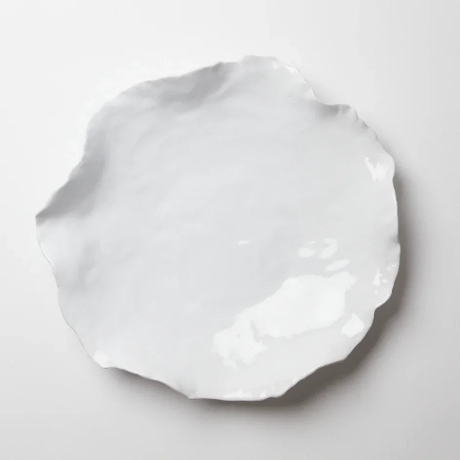 Claire large white handmade ceramic serving bowl by Olsson & Jensen from above